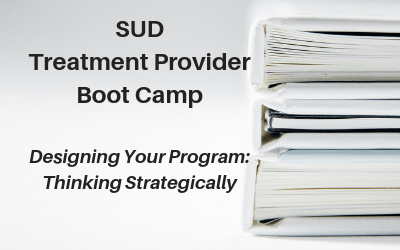 SUD Treatment Provider Boot Camp - Designing Your Program: Thinking Strategically