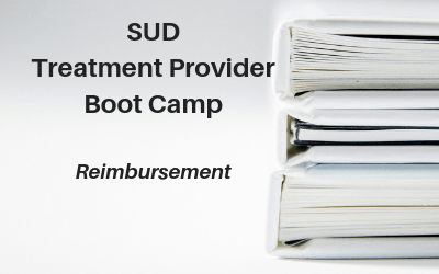 SUD Treatment Provider Boot Camp - Reimbursement